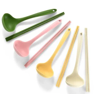 2/8 pezzi cucchiaio da zuppa in silicone per uso alimentare set di stoviglie per bacchette cucchiaio da zuppa per ramen antiaderente per stoviglie da cucina 1