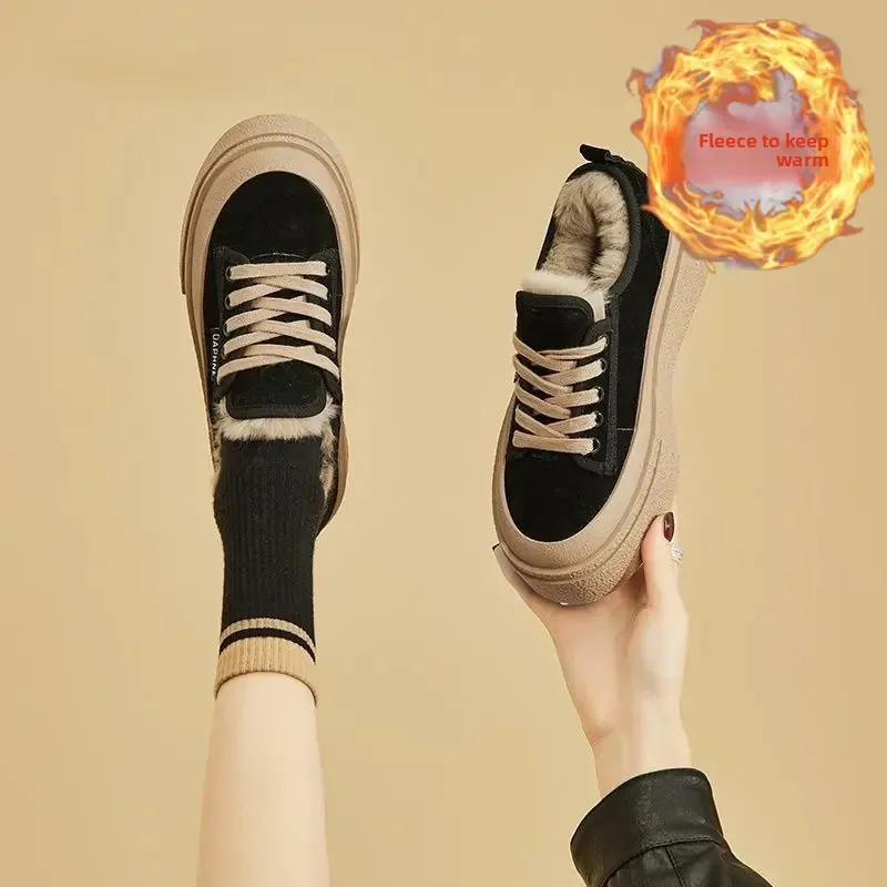 Scarpe da ginnastica in tela nera da donna Primavera Vendita calda della stagione Versatile casual High Top Traspirante Fondo spesso Innalzamento Leisur 4