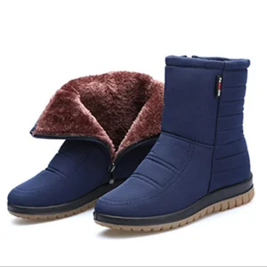 Scarpe invernali da donna stivali da neve impermeabili stivaletti da donna in peluche caldi piatti antiscivolo nero blu rosso taglia grande 42 1
