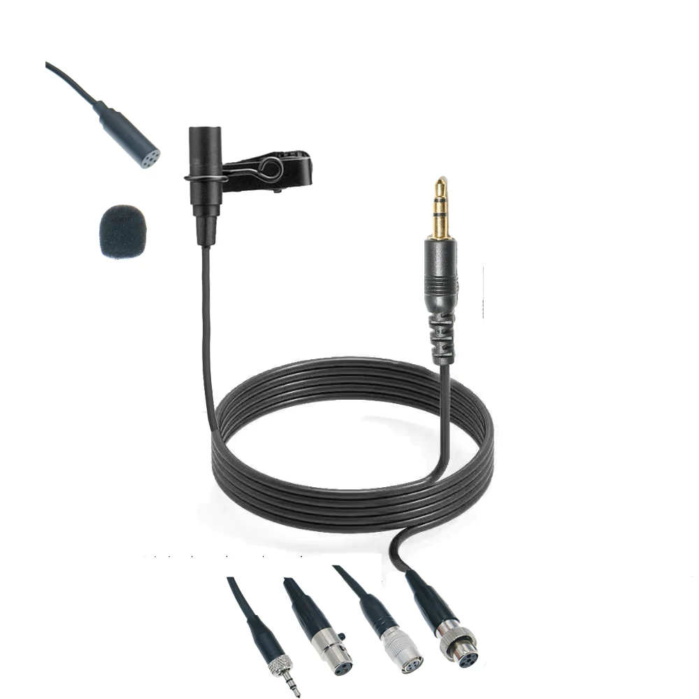 Buon microfono lavalier nero ME2 da bavero per Shure ULX SLX Sennheiser EW G3 G4 AKG Samson Audio-Technica Sony BodyPack Transmitt 1