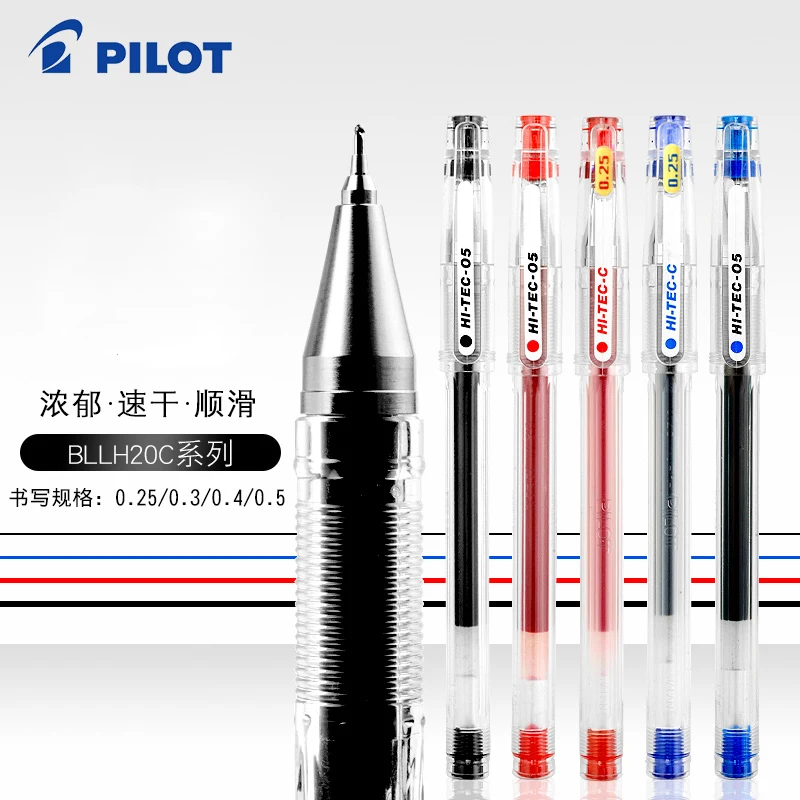 6 pezzi PILOT Penna gel HI-TEC-C Penne speciali per contabilità finanziaria BLLH-20C3/C4/C5 Forniture per ufficio molto fini 0,25/0,3/0,4/0,5 mm 1