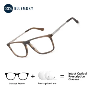 BLUEMOKY Occhiali da vista quadrati da uomo rettangolari multifocali fotocromatici anti luce blu occhiali ottici miopia 1
