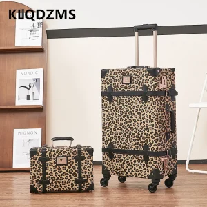 KLQDZMS Set di borse da viaggio per bagagli Trolley di grande capacità Scatola d'imbarco in PU 20 "22" 24 "26" 28 pollici con valigia con ruote 1