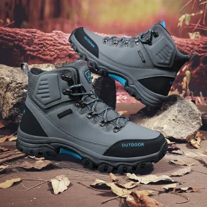 Stivali da neve da uomo di grandi dimensioni in inverno, scarpe da uomo in cotone spesso caldo e peluche, scarpe da trekking per sport all'aria aperta 1