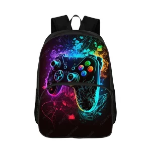 Zaino leggero per controller di gioco Borsa da scuola ispessita a doppio strato Zaino da 40 cm/15,7 pollici Zaino per computer da uomo e da donna 1