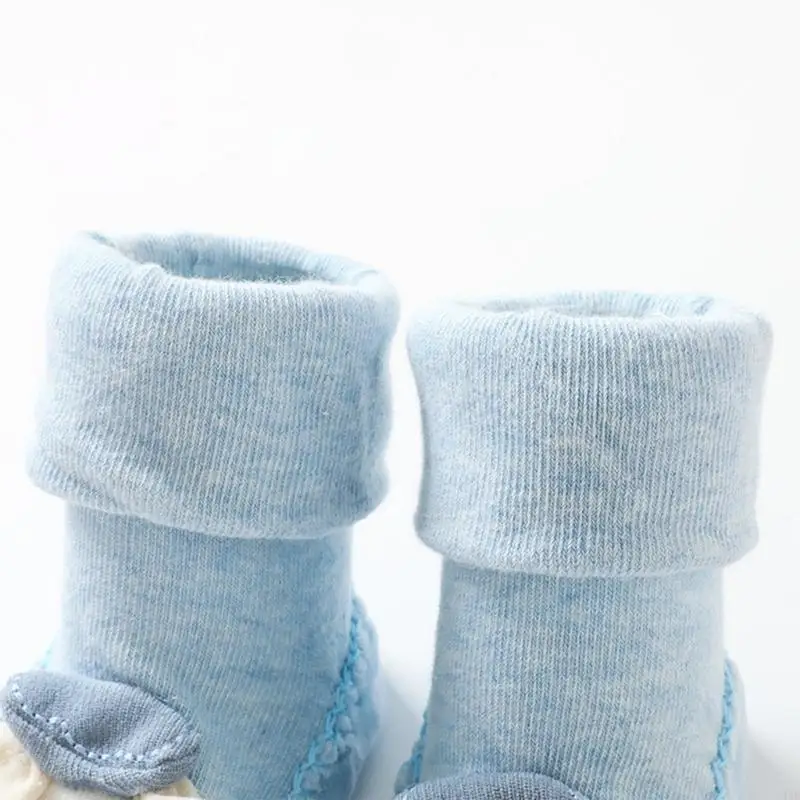 Y4UD 1 coppia Calzini a pavimento non slip per bambini in cotone Calzini a vitello medio per 0-18 mesi baby 4