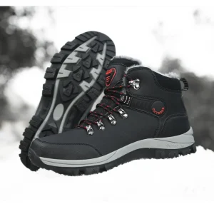 Nuove scarpe invernali in cotone spesso Stivali addensati da uomo antiscivolo per esterni Scarpe da trekking calde casual Stivali impermeabili di grandi dimensioni in velluto 1