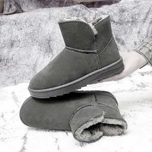 Stivali da neve invernali da uomo e da donna, scarpe calde all-in-one rivestite in pelliccia, stivali resistenti alla neve imbottiti e rinforzati spessi 1