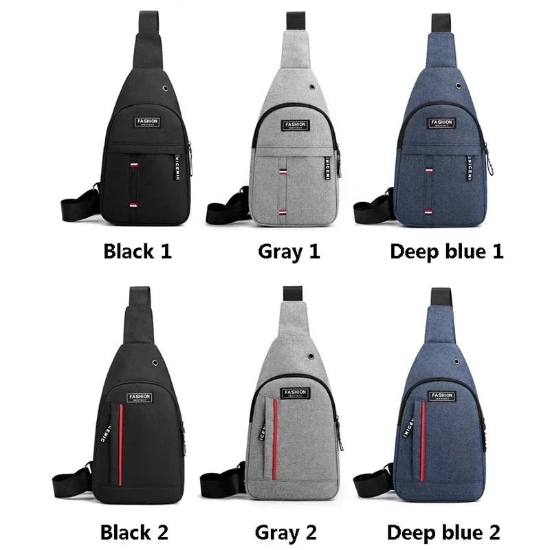 Borsa a tracolla sul petto Nuova versione coreana casual Borsa sportiva di moda in tessuto Oxford Borsa a tracolla singola Zaino in tela da uomo 4