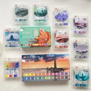 Russo bianco notte nuovo colore solido sedimentazione acquerello pigmento 24 colori tubo a strati colore artista forniture artistiche per principianti 1