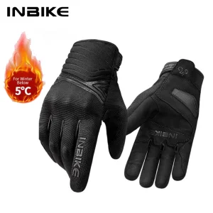 Guanti da ciclismo invernali da uomo INBIKE Guanti da bicicletta MTB compatibili con touchscreen a dita intere antiurto per la guida del motore 1