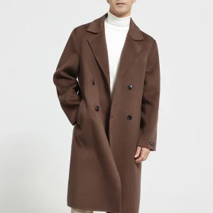 Men's 100% cashmere thick double-sided extended coat, classic and versatile fashion for business and leisure 1