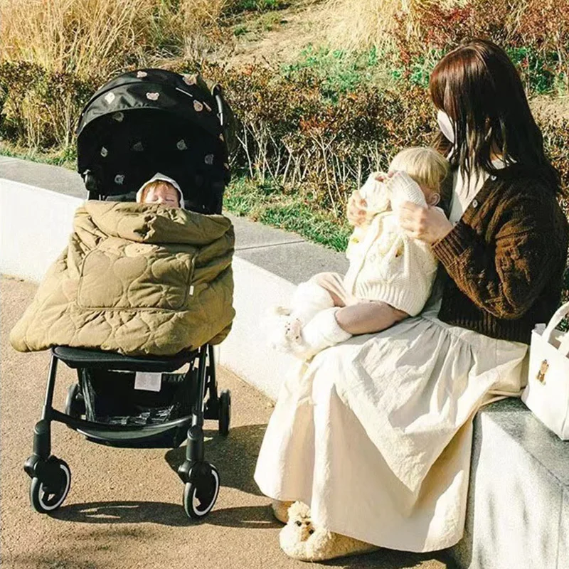 Coreano Passeggino Coperta Copertura Orso Del Fumetto Mantello Con Cappuccio Mantello Addensare Neonato Swaddle Wrap Antivento Infantile Dormire Trapunta 4