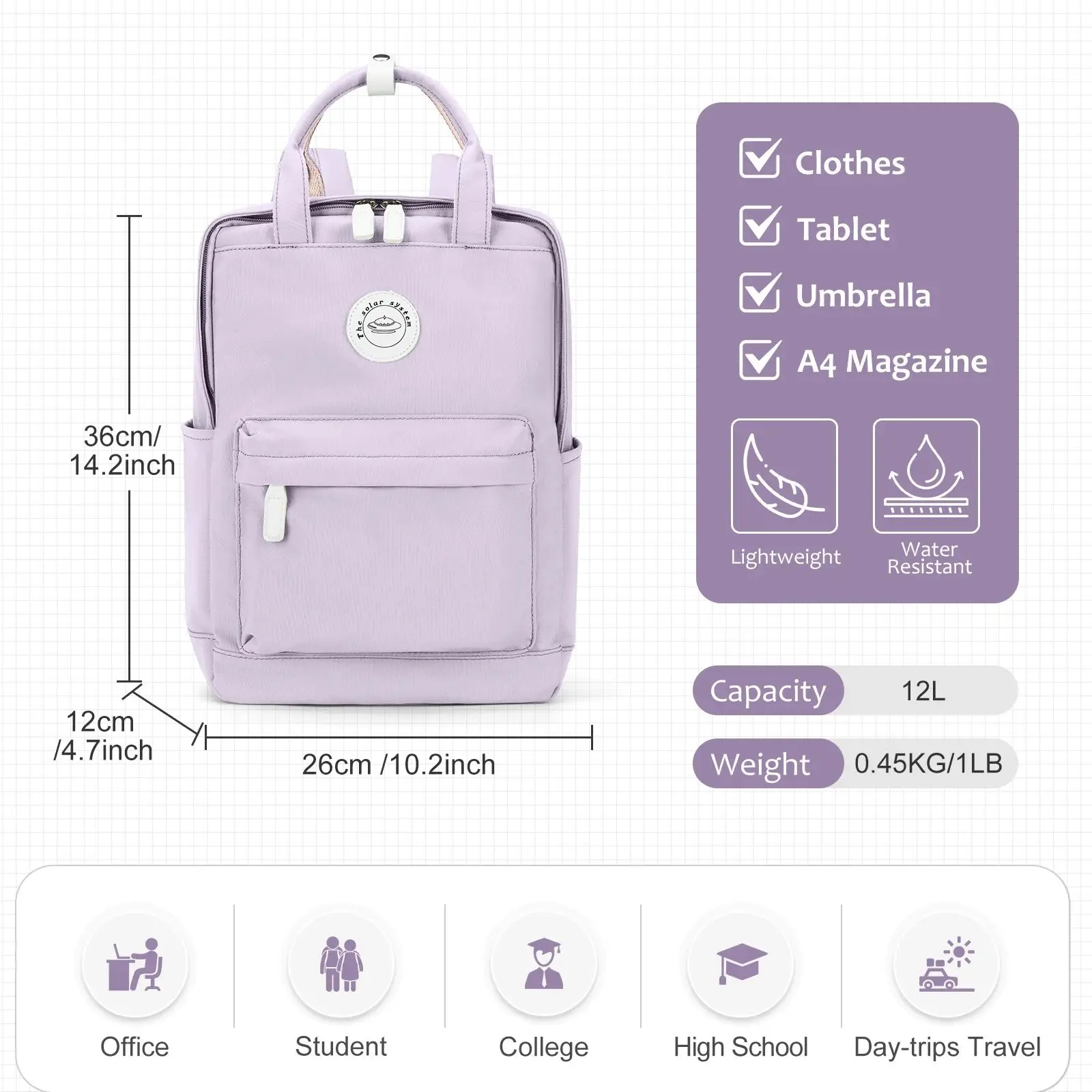 Zaino classico Zaino da scuola per donna e ragazza Zaino impermeabile Moda Nuovo in zainetto L aptop Bag bolsa dama Kanken Zaino 4