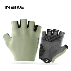 INBIKE Guanti da ciclismo estivi Mezze dita Unisex Ammortizzazione traspirante ad alta elasticità Accessori per bici da strada MTB resistenti all'usura 1