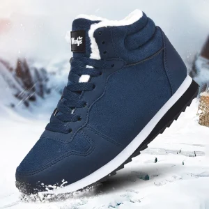 Stivali invernali da uomo Stivaletti caldi casual Scarpe da ginnastica da uomo Calzature invernali da donna in pelliccia di peluche Stivali da neve comodi con piattaforma 1