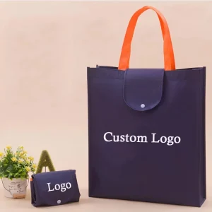 Borse pieghevoli in tessuto PP personalizzato all'ingrosso da 500 pezzi / lotto stampate con il tuo logo TNT Tote Adertising Business Shopping Bag 1