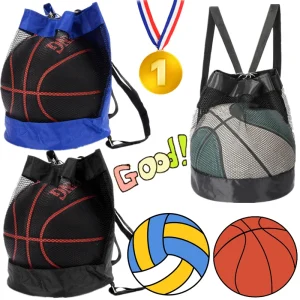 Nuova borsa da basket portatile in rete per calcio all'aperto, calcio, pallavolo, zaino, palla, fitness, allenamento, regali, 2 colori 1