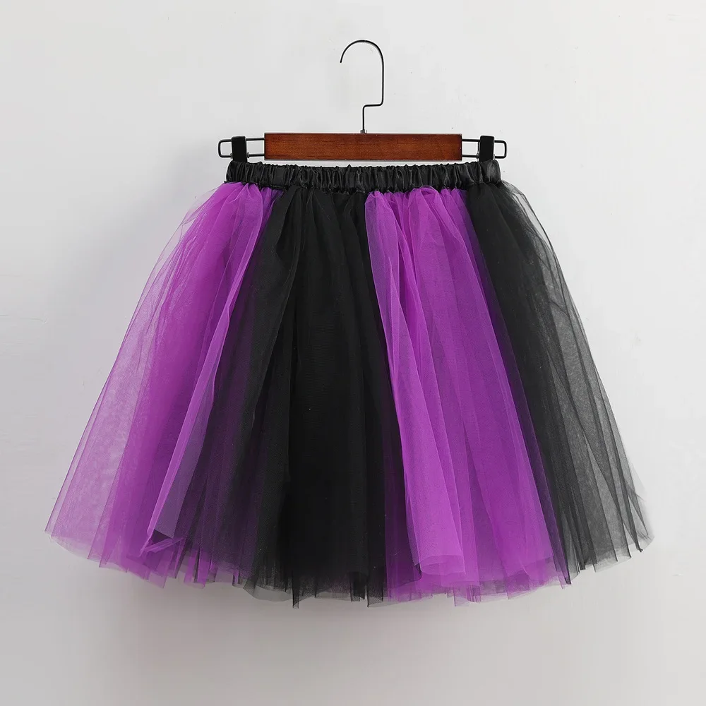 Gonna gonfia in rete per adulti Costume in tulle a blocchi di colore Abbigliamento da prestazione Abbigliamento cosplay Gonne giocose Produttore cinese 2