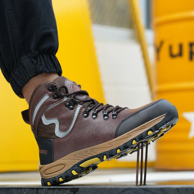 Scarpe antinfortunistiche con fibbia rotante da uomo nuove Stivali da lavoro leggeri anti-impatto anti-piercing Scarpe sportive indistruttibili di moda 3