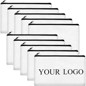 10/20/50/80pcs Logo personalizzato Astuccio per matite in tela Pittura creativa Organizzatore con cerniera Borsa in tela per cancelleria per studenti 1