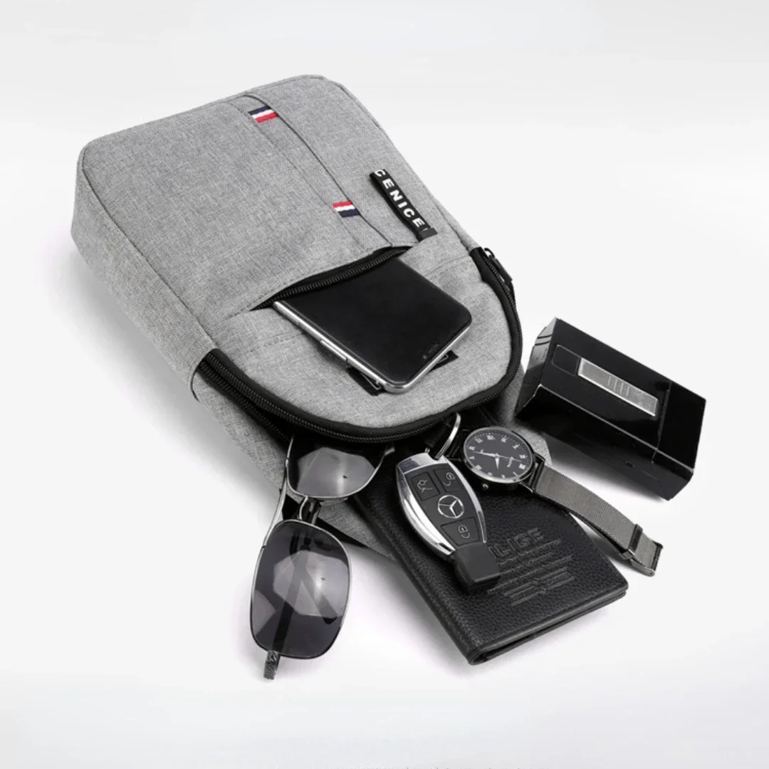 Borsa a tracolla sul petto Nuova versione coreana casual Borsa sportiva di moda in tessuto Oxford Borsa a tracolla singola Zaino in tela da uomo 6