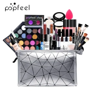 Kit per trucco professionale per ragazza ombretto crema borsa per trucco correttore fard lucidalabbra rossetto pennello per trucco set per trucco donna 1