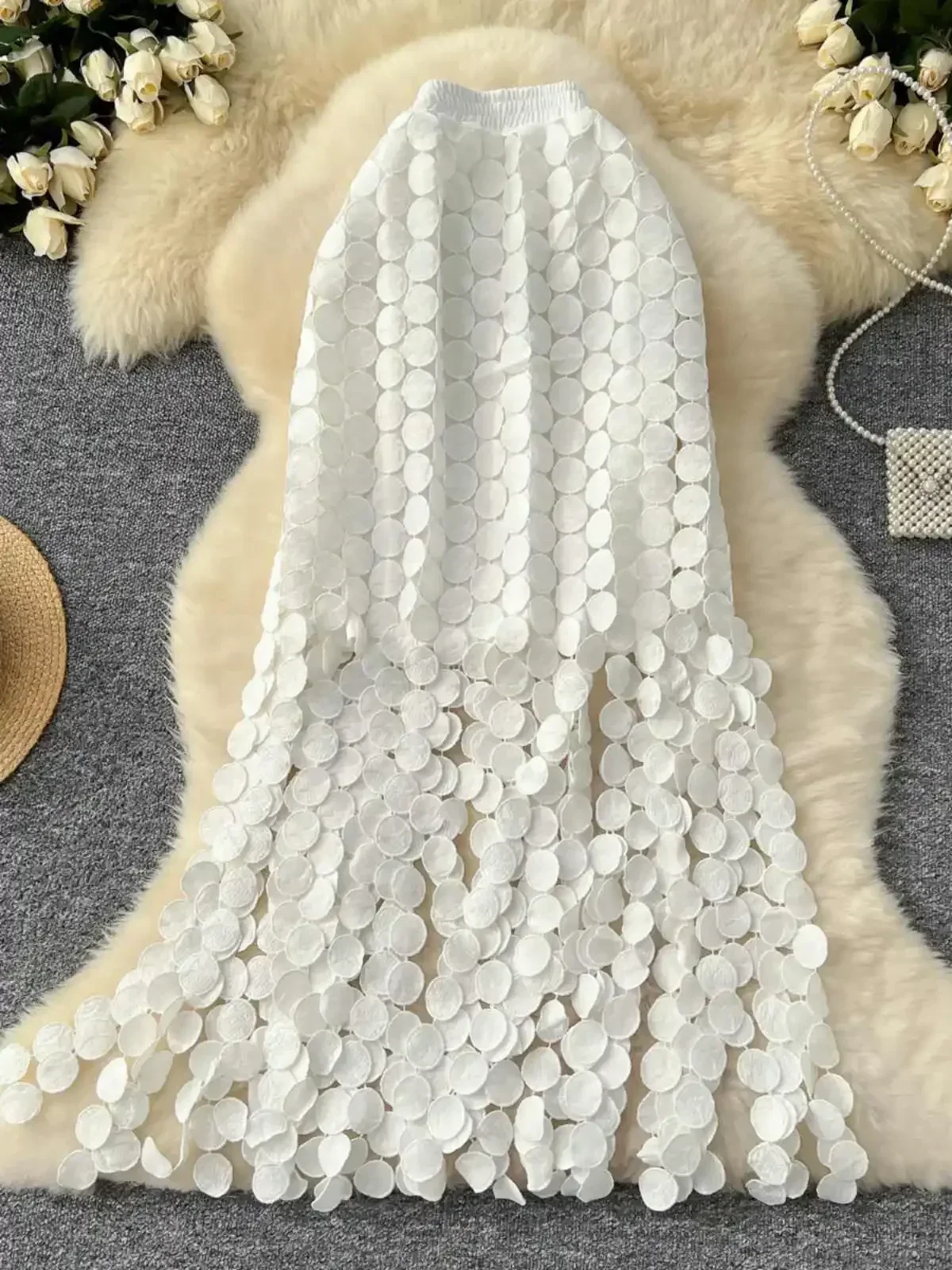 Gonna a tubino da donna scava fuori nappa a pois autunno nuova vita alta dimagrante media lunghezza dritto partito sexy gonne femminili SK008 6