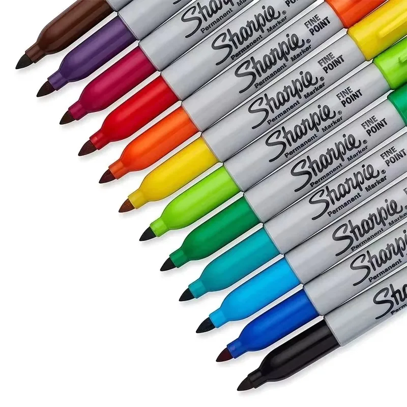 Pennarello permanente Sharpie a 8 colori Pennarello industriale senza polvere 1.0mm Penna per tatuaggio da laboratorio Forniture di cancelleria per arte 6