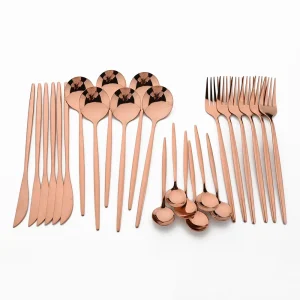 4/6/12/16/24 pezzi set di stoviglie in oro rosa set di stoviglie in acciaio inossidabile coltello occidentale forchetta cucchiaio specchio posate set di posate 1