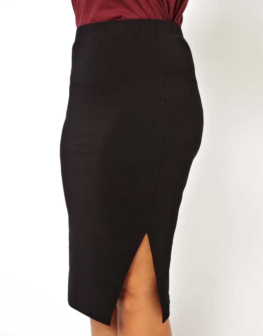 Gonna tubino a vita alta elastica taglie forti donna fodero nero solido elegante gonna longuette da ufficio spacchi fianchi gonna formale 4XL 5XL 6X 4