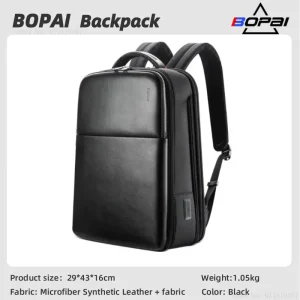 BOPAI 2022 Uomini Zaino 15.6 Pollici Del Computer Portatile di Affari Allargare Moda Zaino Multifunzione USB Borsa di Ricarica Viaggio All'aperto Maschio Bagnato Secco Separazione Zaino 1