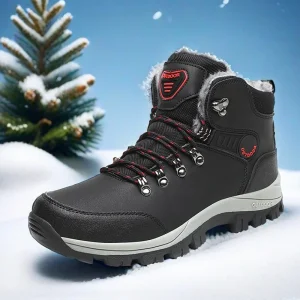 Stivali da neve invernali da uomo Sneakers impermeabili alte stivali da arrampicata in peluche caldi scarpe da alpinismo multifunzione per il tempo libero in peluche 1