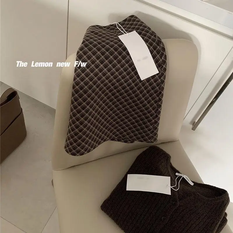 Vestiti per le donne Vintage classico stampa scozzese a vita alta gonne eleganti estate femminile moda coreana sottile una linea minigonna Saia 5