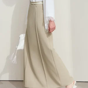 Amii Minimalista Solido Pendolari Versatile Elegante Micro Elastico Gonna Lunga 2025 Autunno delle Donne Nuova Gonna di Cotone Tessuto 12551004 1