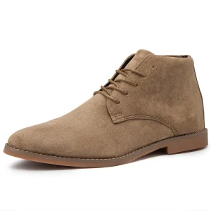 Stivaletti Chelsea kaki alla moda da uomo Scarpe in pelle scamosciata stile britannico da uomo Stivali eleganti da uomo con punta a punta Stivaletti dal design alto 1