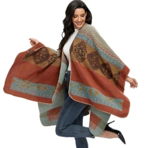 Moda invernale Poncho Donna Mantelle Sciarpa Imitazione Cashmere Sciarpe da donna Scialli caldi Avvolge Donna Poncho Bufanda Mujer Foulard 1