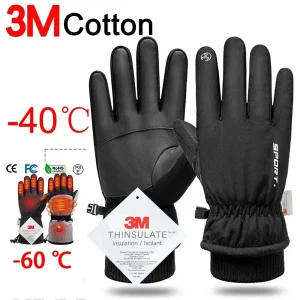 Guanti da ciclismo impermeabili invernali da uomo Sport all\'aria aperta Corsa da moto Sci Touch Screen Guanti in pile antiscivolo Caldi dita intere 1