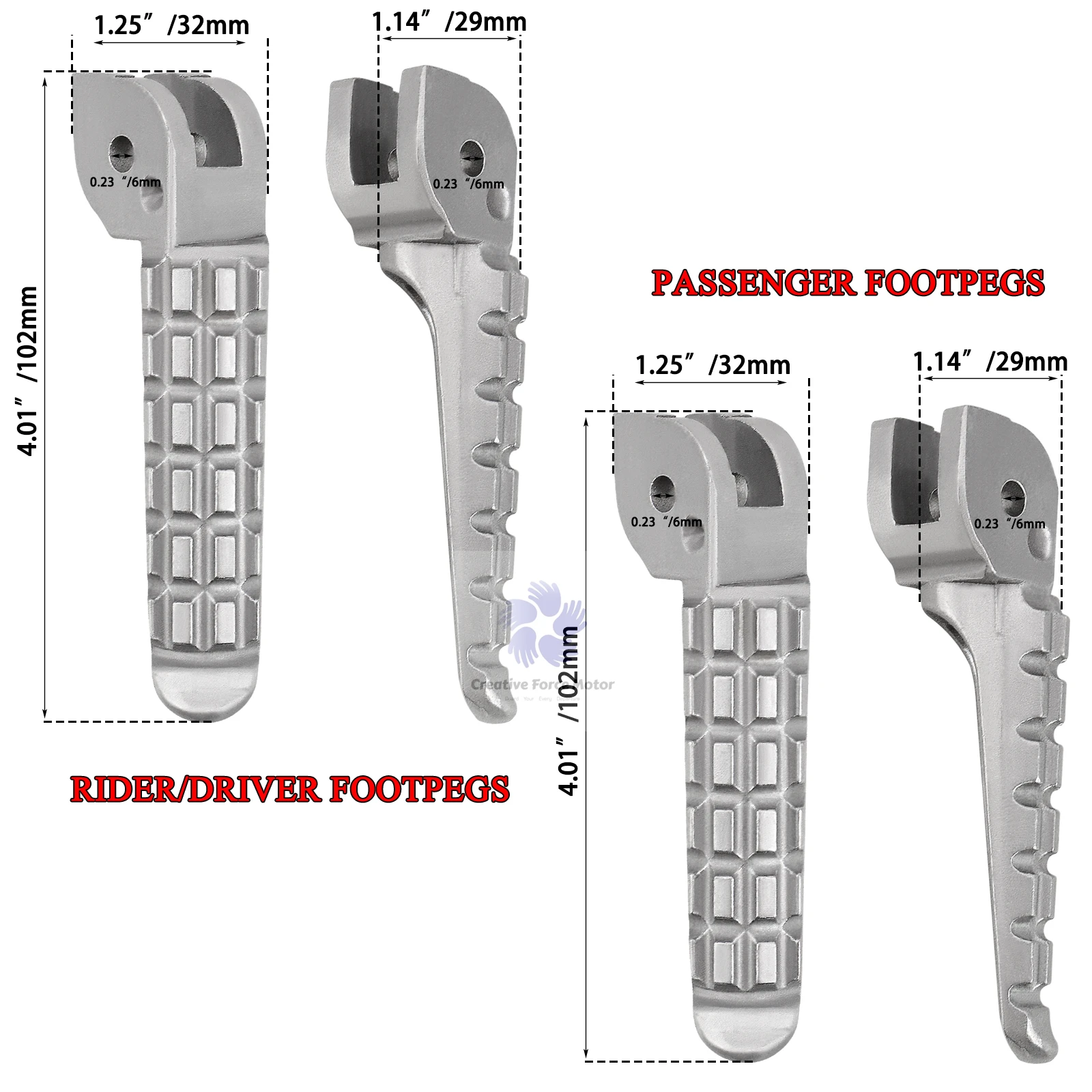 Rider Passeggero Poggiapiedi moto Highway Anteriore Posteriore Pedane Per Ducati 1100 SuperSport 950 S Scrambler Icon Hypermotard 796 5