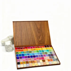 Set di colori ad acquerello glitterati, pittura ad acquerello da 120 colori, scatola di legno, per professionisti, per artisti, illustrazioni, disegni 1