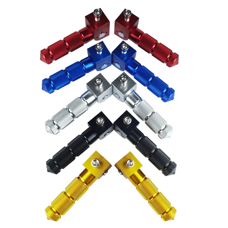 Pedali universali CNC con filettatura M8" 5/16IN Pedana poggiapiedi piegata per motocicli, biciclette, veicoli elettrici, ciclomotori, kart 6