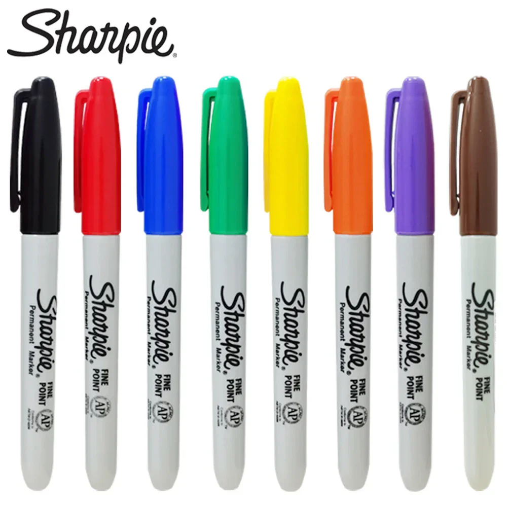 Pennarello permanente Sharpie a 8 colori Pennarello industriale senza polvere 1.0mm Penna per tatuaggio da laboratorio Forniture di cancelleria per arte 1