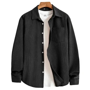 Camicie in velluto a coste autunno inverno da uomo stile vecchio denaro abbottonato a maniche lunghe comoda camicia casual camicetta 1