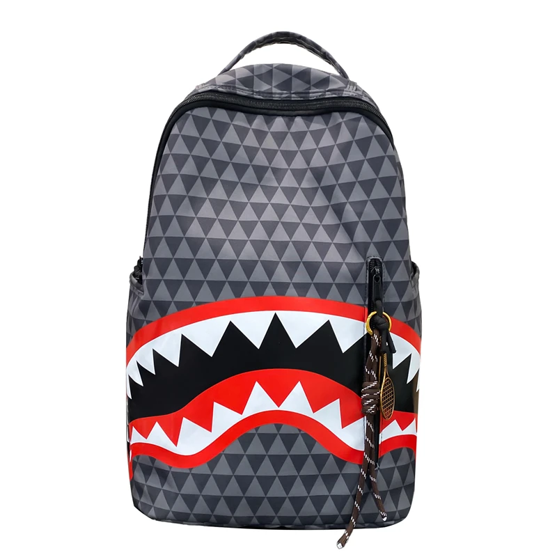 Nuovo elegante zaino con stampa graffiti di squalo per adolescenti, versatile, versatile, alla moda quotidiana, per campus, borsa per laptop, mochilas de hombre сумка 3