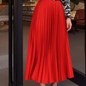 Nuovo stile estivo in Europa e America, versatile gonna a pieghe fisarmonica da donna, a vita alta, dimagrante, che copre i fianchi, 1