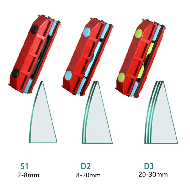 Detergente per vetri magnetico 2-8mm 8-20mm 20-30mm Tergicristallo doppio per vetro multi-opzione per la pulizia di finestre in vetro Strumento per auto domestiche a molti piani 1