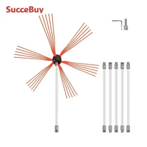 VEVOR Spazzacamino da 6M con 6 Canne in Nylon per Pulizia Camino Stufa Uso Domestico, Set Spazzole per Camino Stufa Kit Pulizia Camino Spazzola Camino Facile da Collegare con 6 Aste con 1 Testina 1