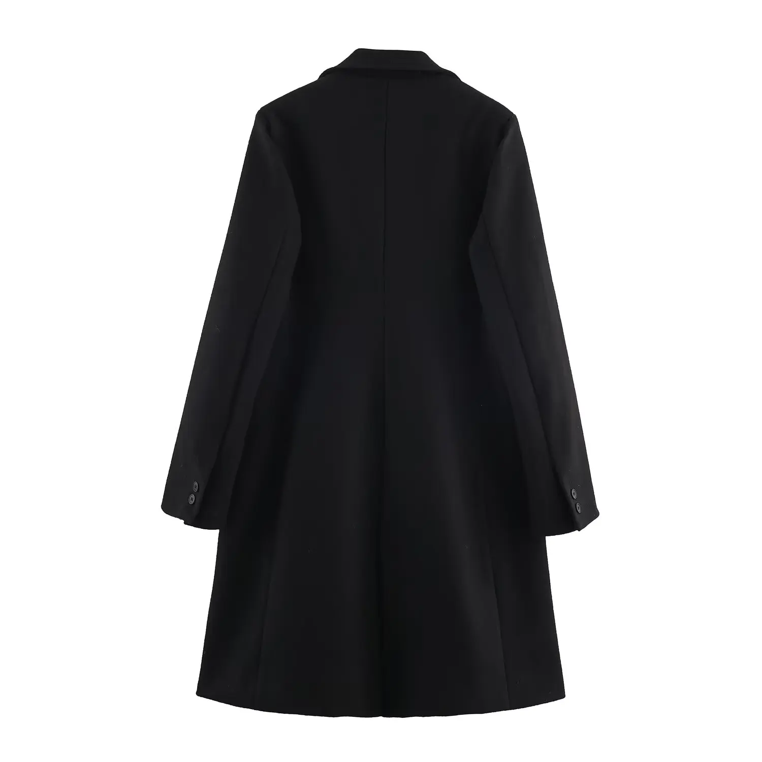 Cappotto da donna in morbida lana con spalline Autunno Casual Colletto rovesciato Bottoni Manica lunga Capispalla da donna Cappotto morbido chic femminile 3