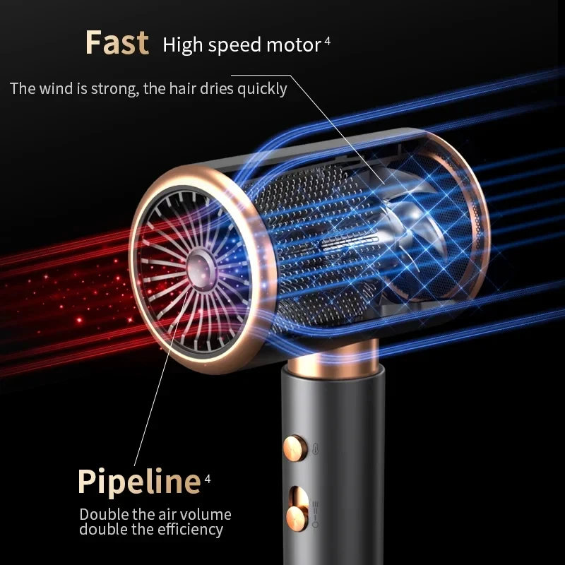Asciugacapelli da salone 2000W Spazzola professionale ad aria calda fredda Asciugacapelli ionico negativo Forte potenza 5a marcia Asciugacapelli Asciugacapelli con pettine 5