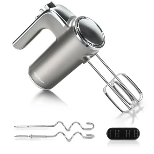 Aigostar Sbattitore Elettrico, Fruste Elettriche Professionale, 400W, 5 Velocità + Turbo, una Staffa Portaoggetti, 2 Fruste e 2 Ganci, Perfetto per Pizze e Dolci. Adela 1